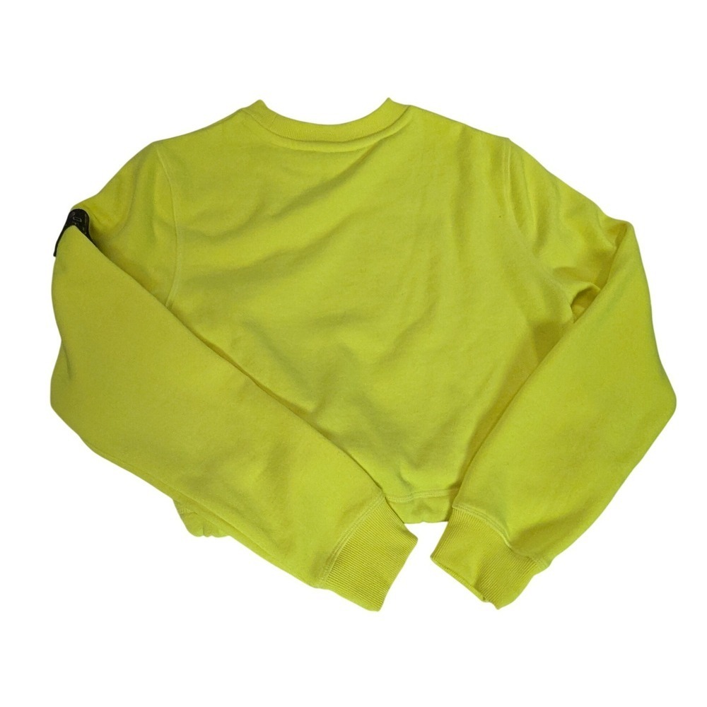 KITH x P.E NATION Cropped Sweatshirt Neon Lime Yellow Logo XS Athleisure Kithmas - Picture 11 of 13